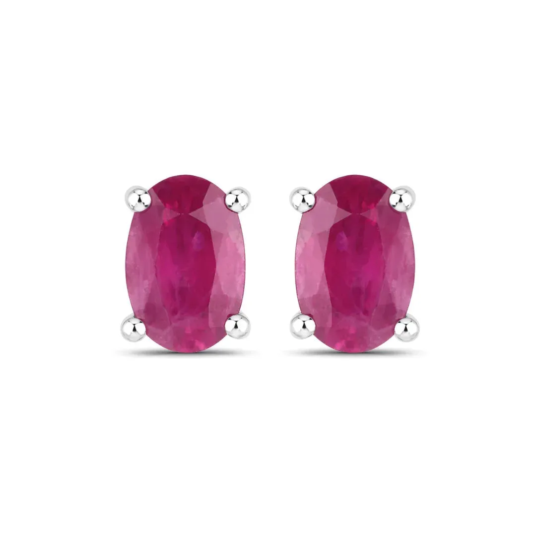 1.04 Ct Oval Pink Ruby Prong 10K Gold Stud Earrings sold by Zulily