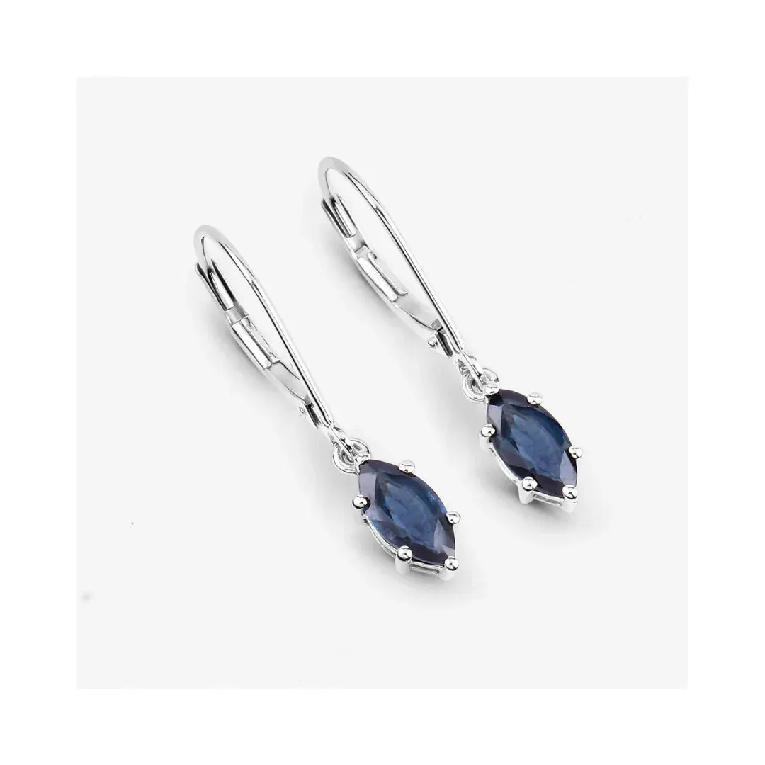 1.20 Ct Marquise Blue Sapphire Prong 10K Gold Dangle Earrings sold by Zulily product image thumbnail 5