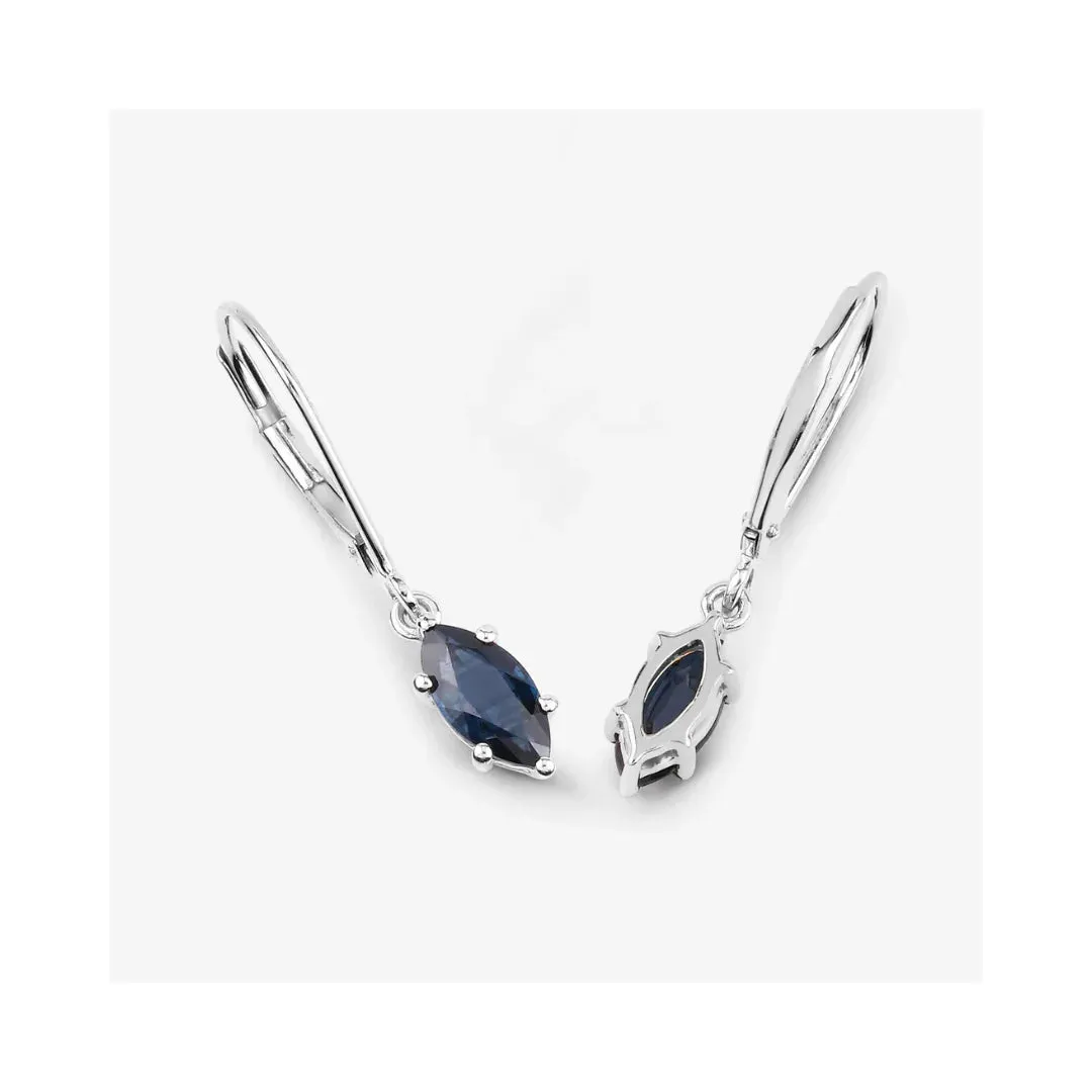 1.20 Ct Marquise Blue Sapphire Prong 10K Gold Dangle Earrings sold by Zulily product image thumbnail 2