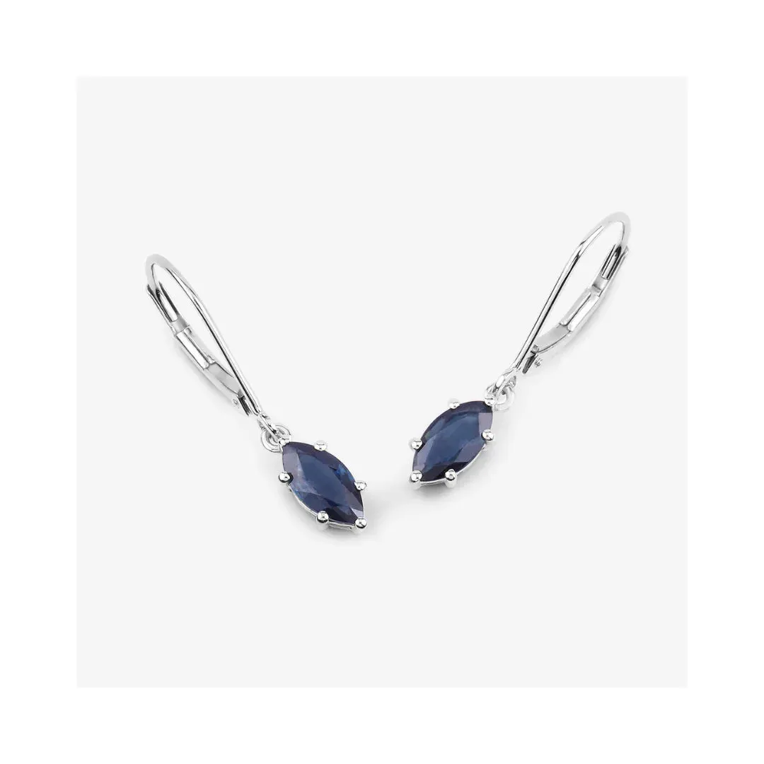 1.20 Ct Marquise Blue Sapphire Prong 10K Gold Dangle Earrings sold by Zulily product image thumbnail 4