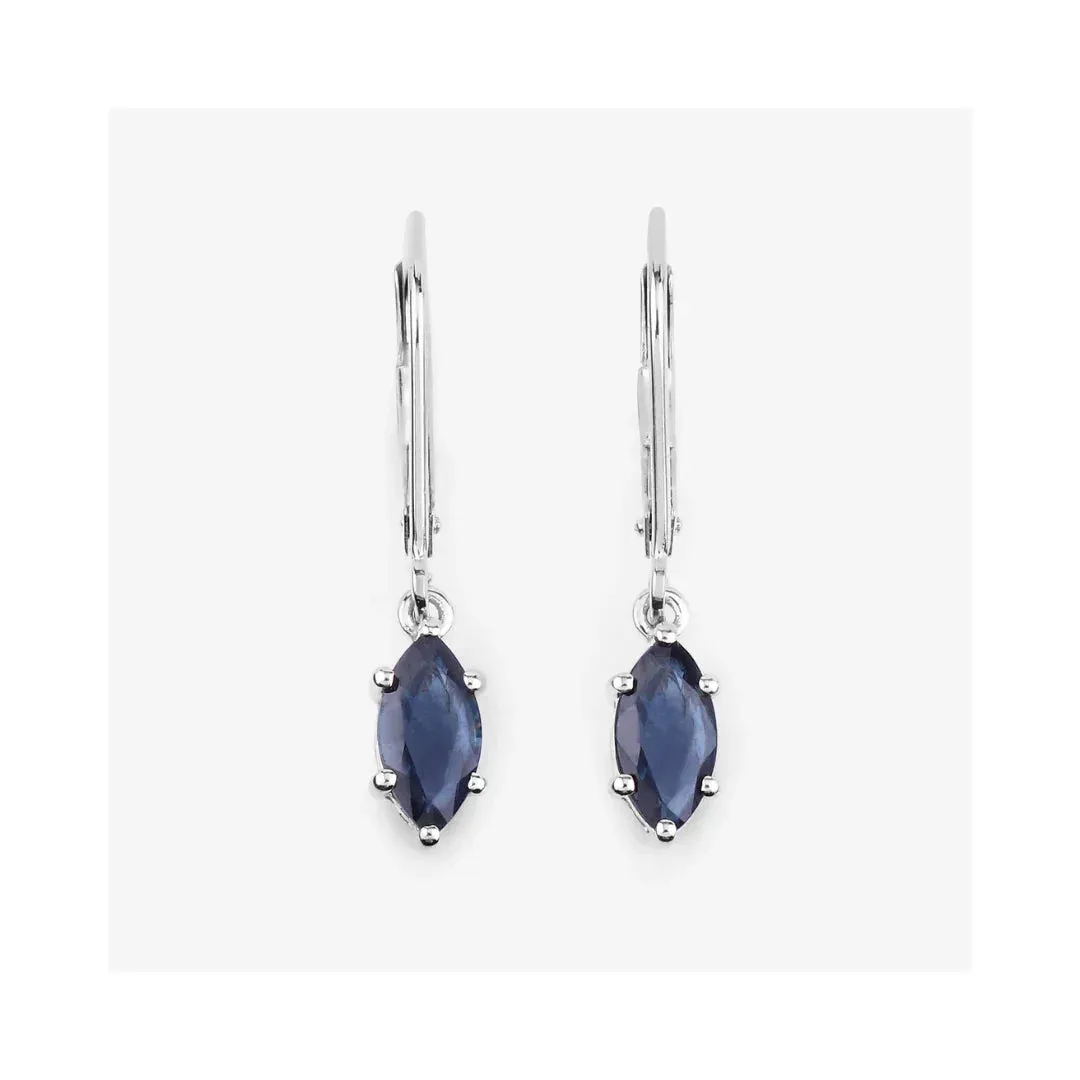 1.20 Ct Marquise Blue Sapphire Prong 10K Gold Dangle Earrings sold by Zulily