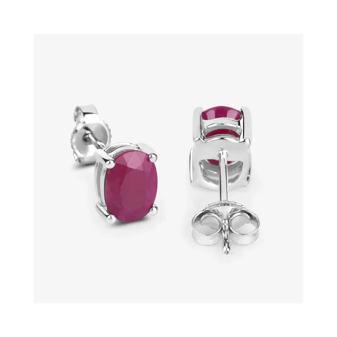 1.70 Ct Oval Pink Ruby Prong 10K Gold Stud Earrings sold by Zulily product image thumbnail 5
