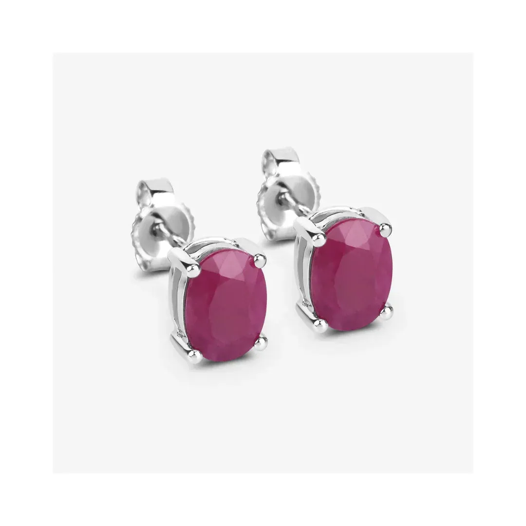 1.70 Ct Oval Pink Ruby Prong 10K Gold Stud Earrings sold by Zulily product image thumbnail 2