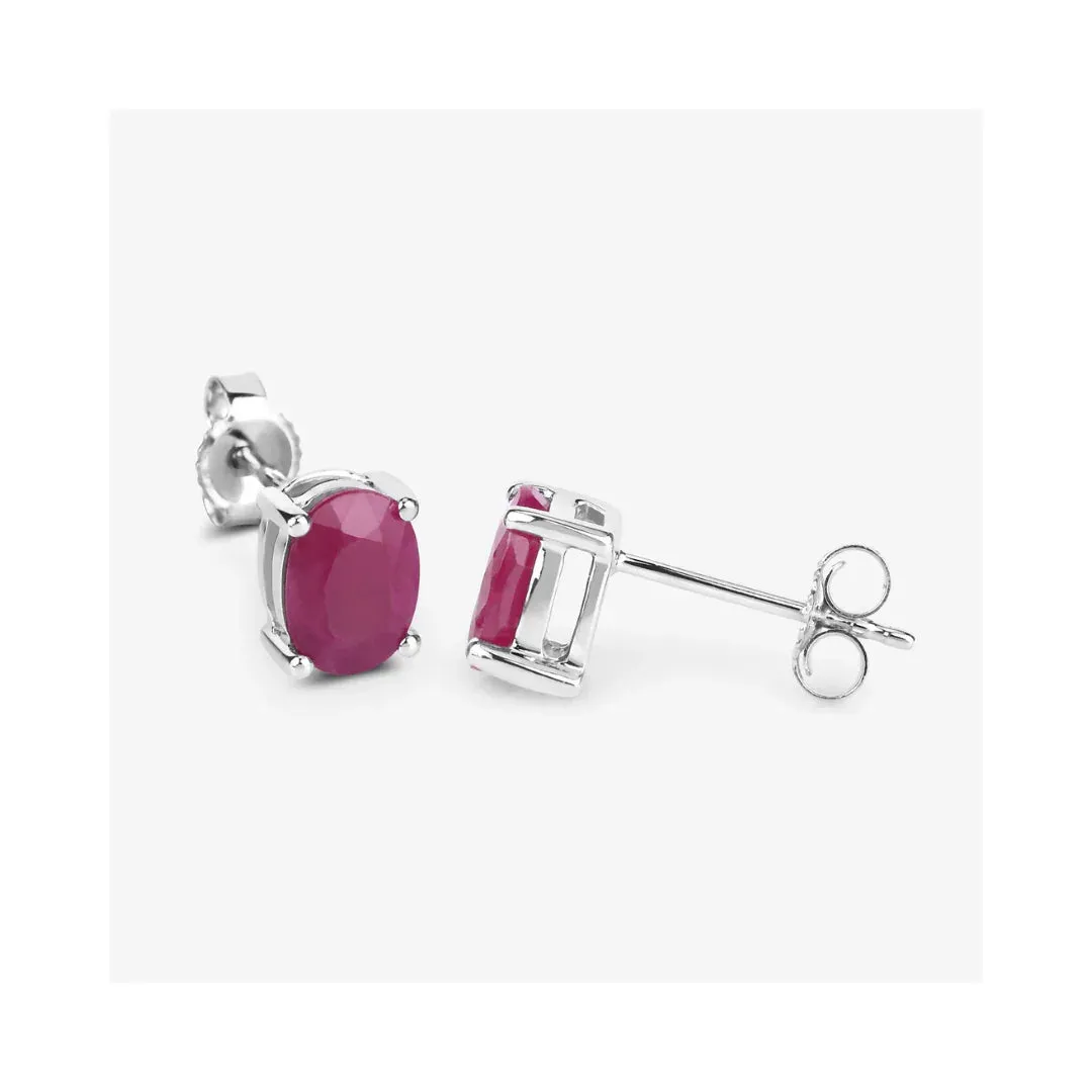 1.70 Ct Oval Pink Ruby Prong 10K Gold Stud Earrings sold by Zulily product image thumbnail 3