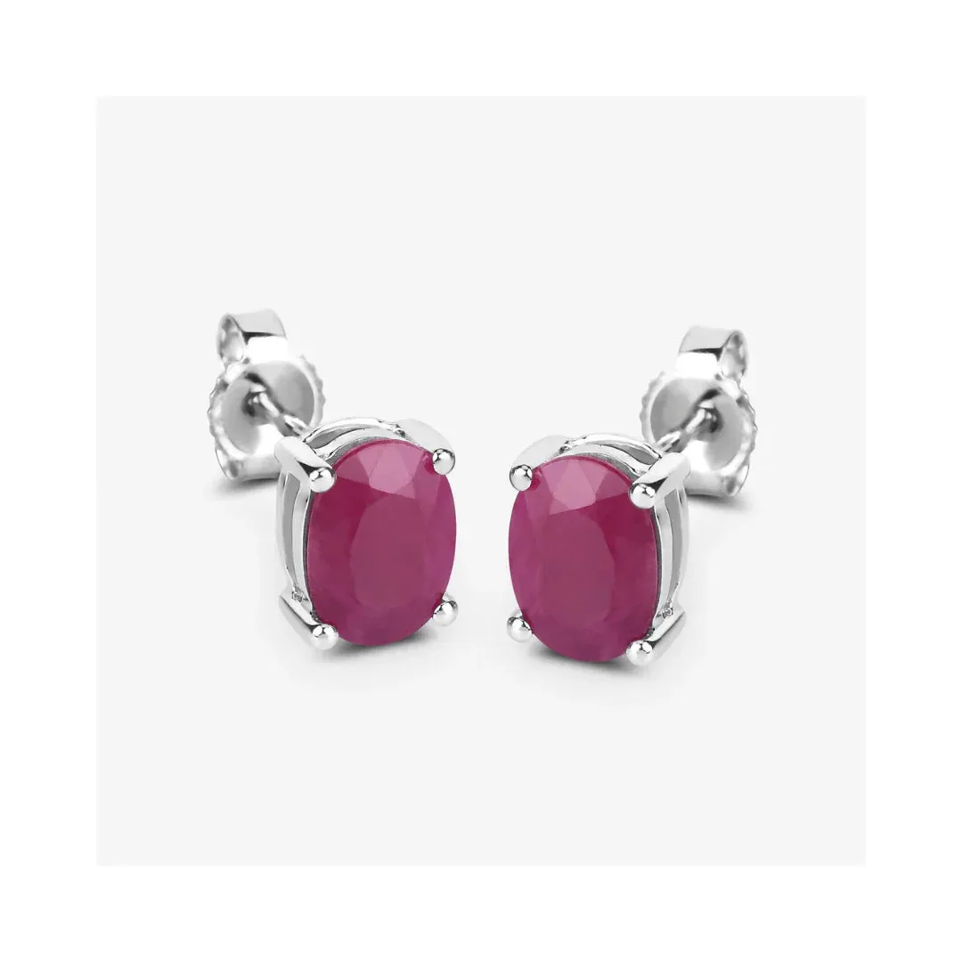 1.70 Ct Oval Pink Ruby Prong 10K Gold Stud Earrings sold by Zulily product image thumbnail 4
