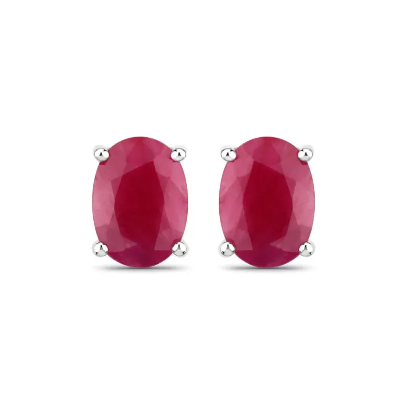 1.70 Ct Oval Pink Ruby Prong 10K Gold Stud Earrings made by Zulily