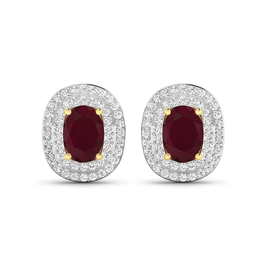 Genuine White Diamond and Ruby Studs sold by Zulily product image thumbnail 4