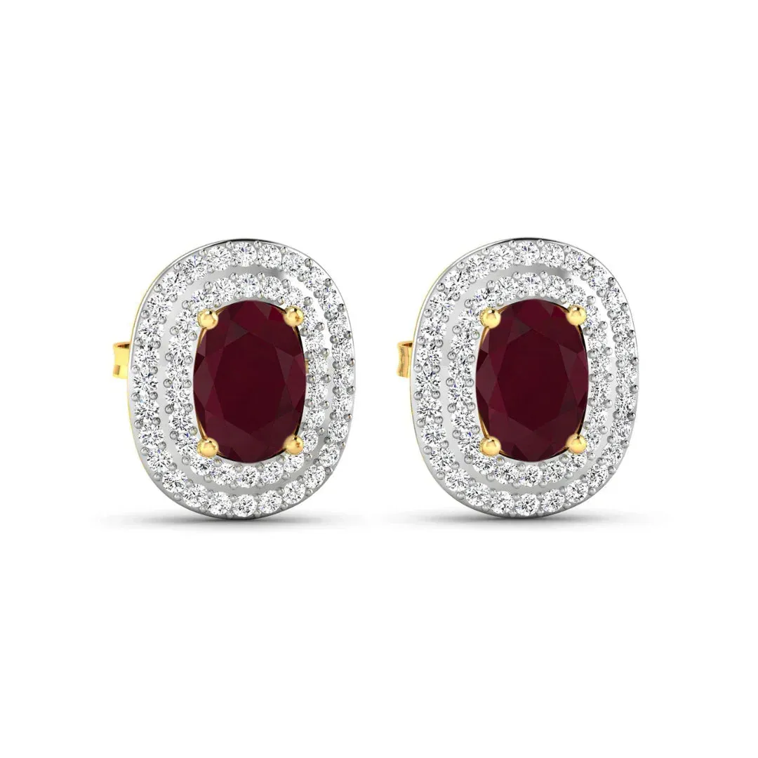 Genuine White Diamond and Ruby Studs sold by Zulily product image thumbnail 5