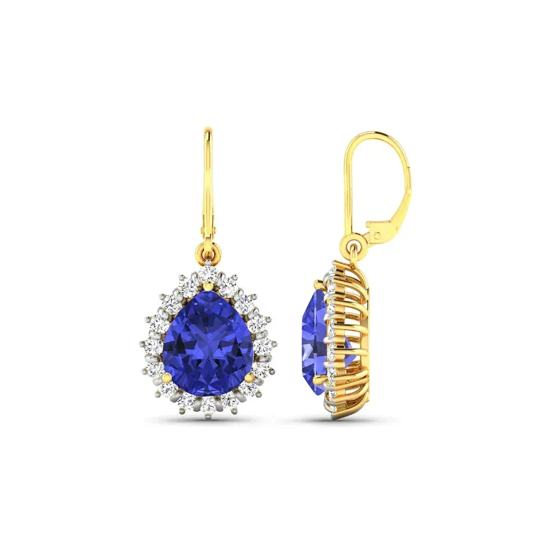 Genuine Tanzanite and Diamond Dangle Earrings sold by Zulily product image thumbnail 5