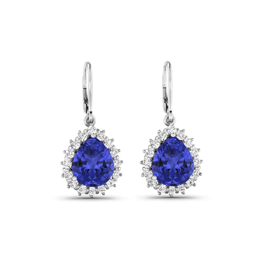 Genuine Tanzanite and Diamond Dangle Earrings sold by Zulily product image thumbnail 3