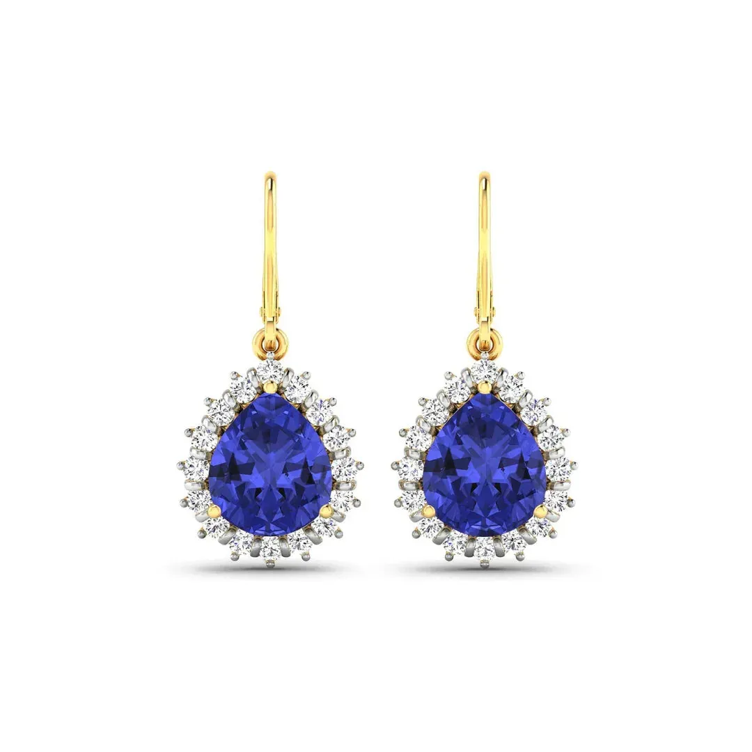 Genuine Tanzanite and Diamond Dangle Earrings sold by Zulily product image thumbnail 4