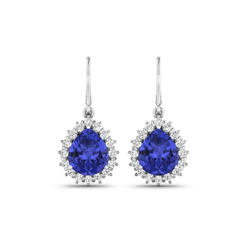 Genuine Tanzanite and Diamond Dangle Earrings made by Zulily