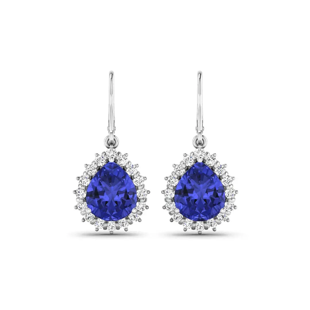 Genuine Tanzanite and Diamond Dangle Earrings sold by Zulily