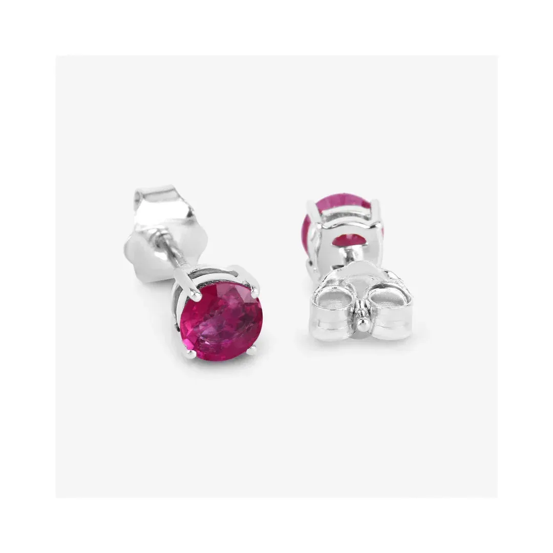 0.86 Ct Round Pink Ruby Prong 10K Gold Stud Earrings sold by Zulily product image thumbnail 5