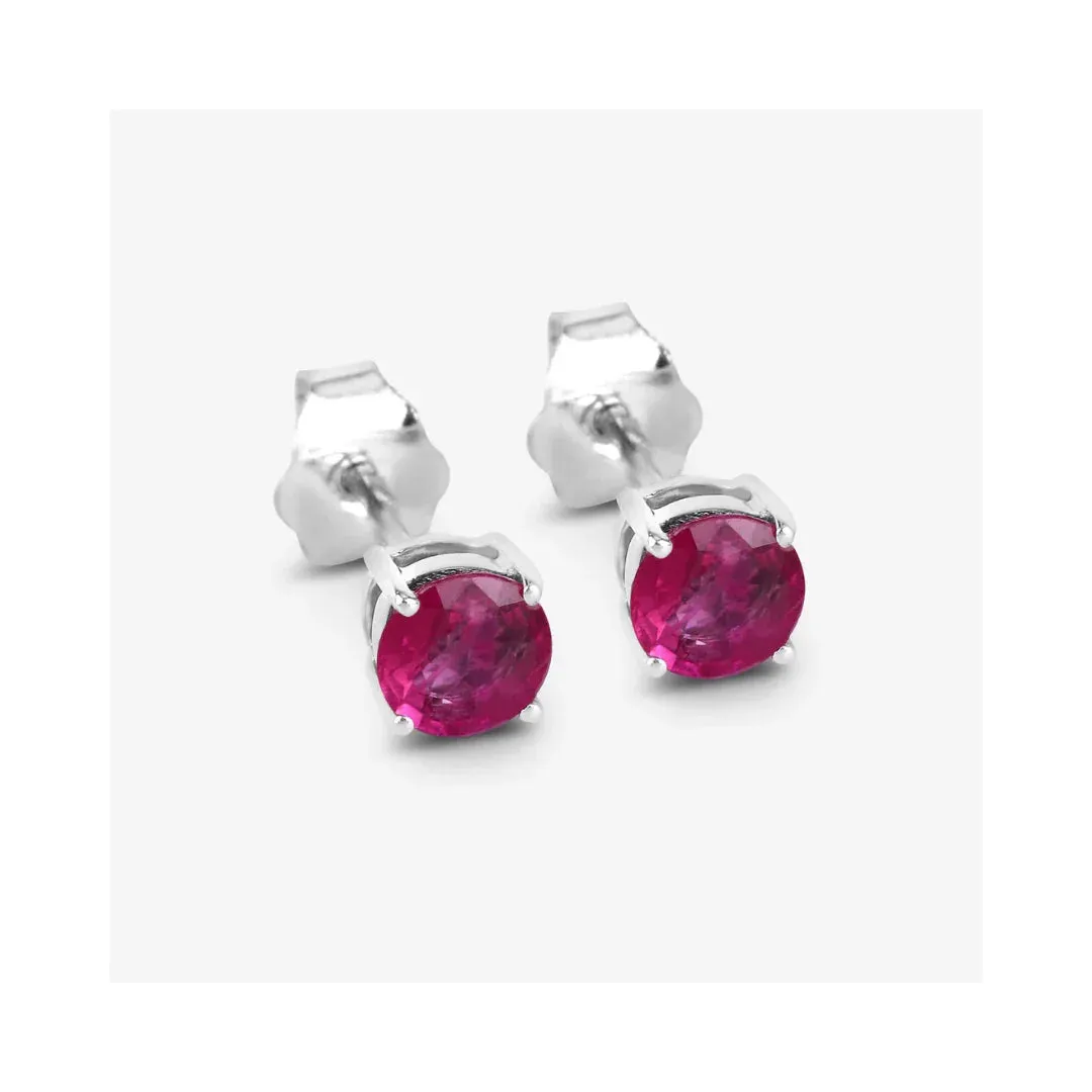 0.86 Ct Round Pink Ruby Prong 10K Gold Stud Earrings sold by Zulily product image thumbnail 2