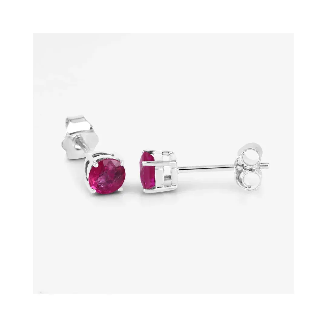 0.86 Ct Round Pink Ruby Prong 10K Gold Stud Earrings sold by Zulily product image thumbnail 3