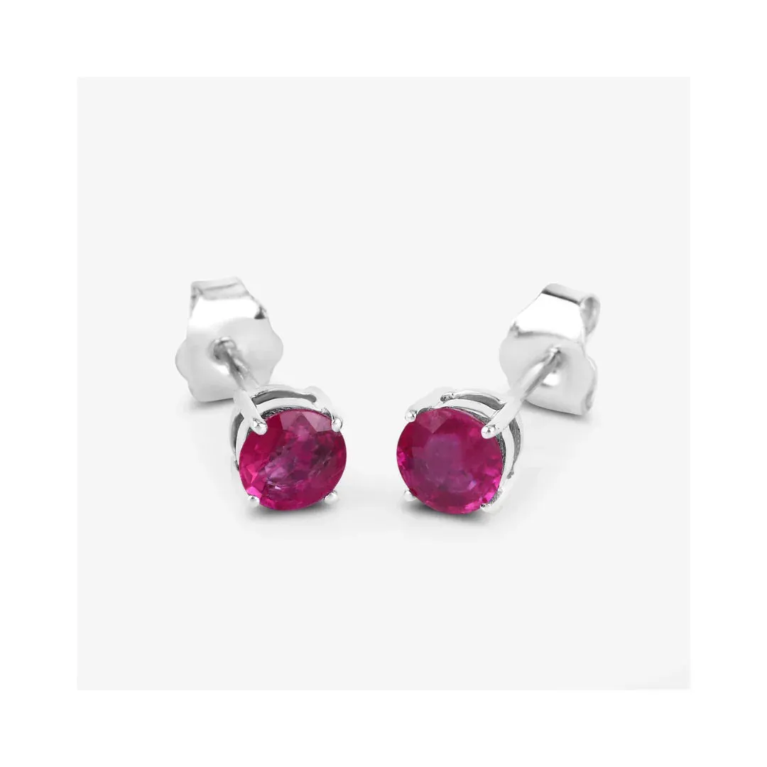 0.86 Ct Round Pink Ruby Prong 10K Gold Stud Earrings sold by Zulily product image thumbnail 4