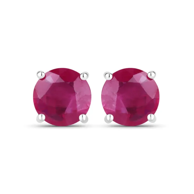 0.86 Ct Round Pink Ruby Prong 10K Gold Stud Earrings made by Zulily