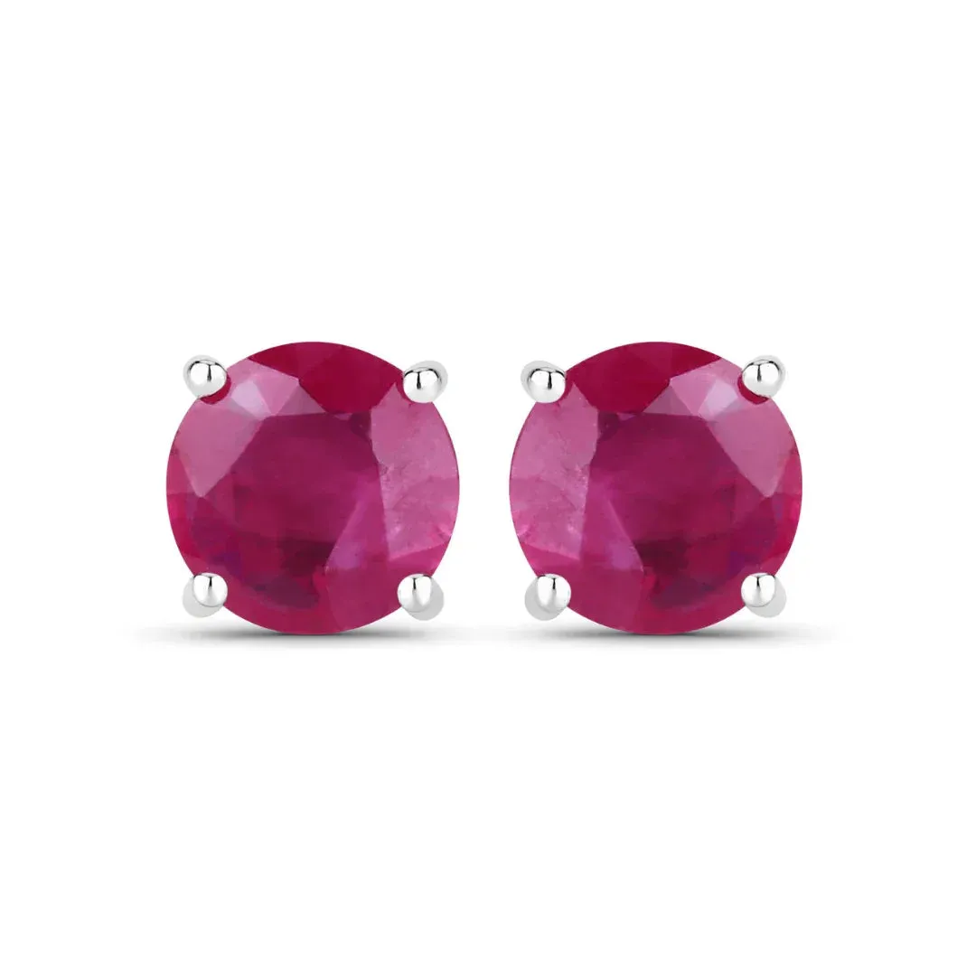 0.86 Ct Round Pink Ruby Prong 10K Gold Stud Earrings sold by Zulily
