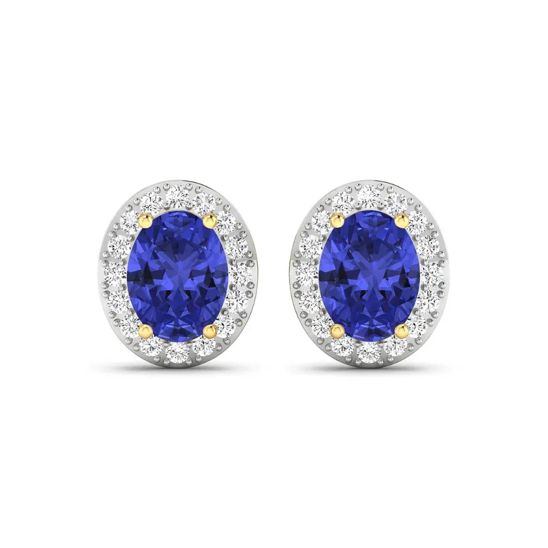 Genuine Tanzanite and Diamond Studs Earrings sold by Zulily product image thumbnail 4