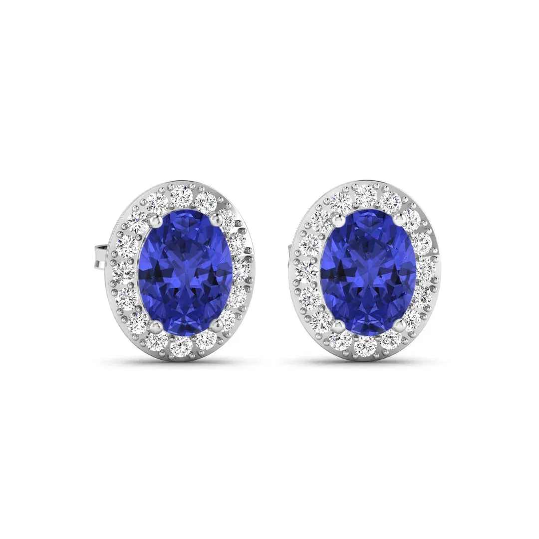 Genuine Tanzanite and Diamond Studs Earrings sold by Zulily product image thumbnail 2