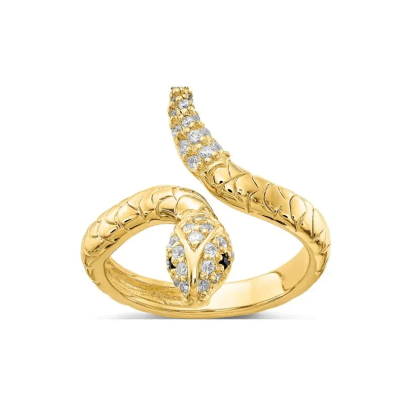 Cubic Zirconia Sterling Silver Snake Ring made by Zulily