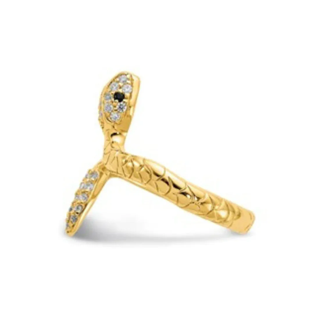 Cubic Zirconia Sterling Silver Snake Ring sold by Zulily product image thumbnail 3