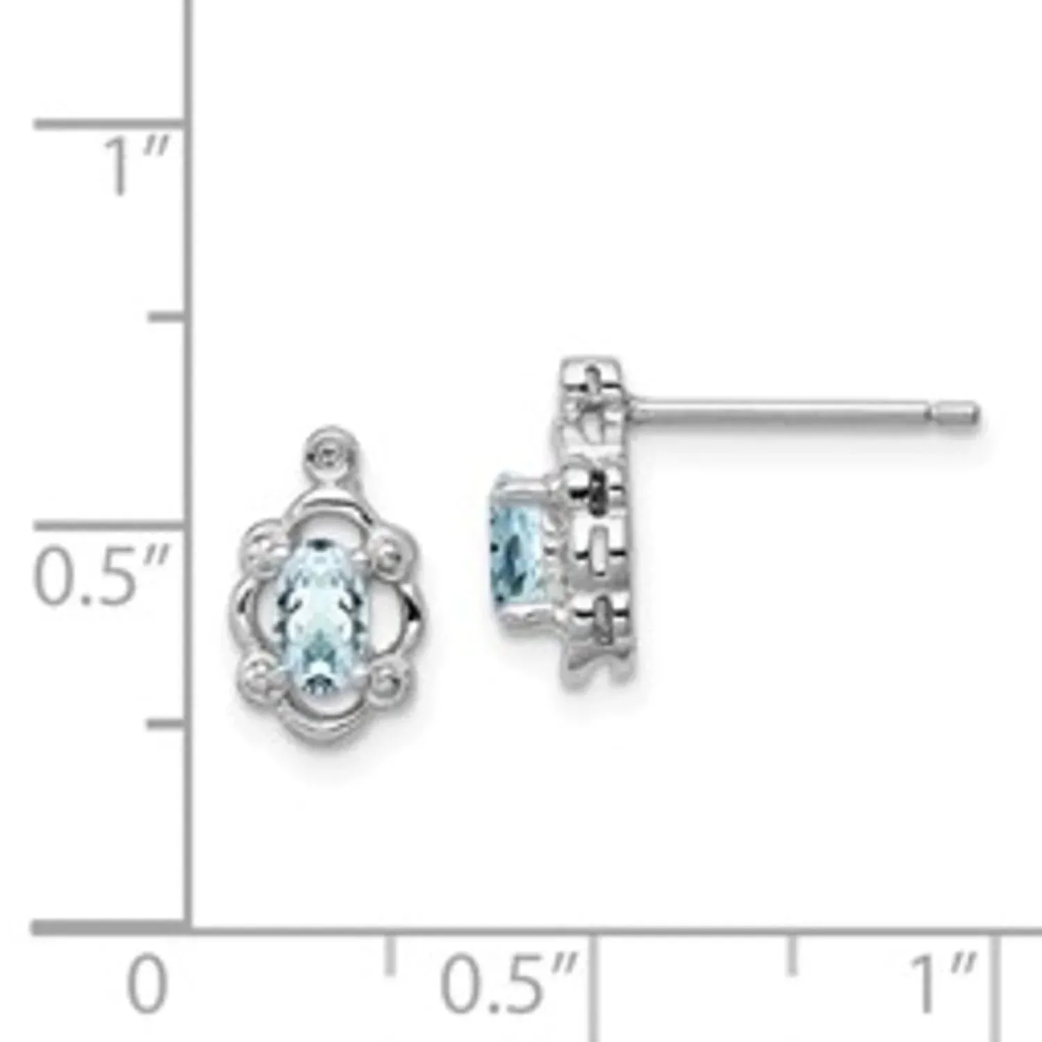 Aquamarine and Diamond Button Earrings sold by Zulily product image thumbnail 5