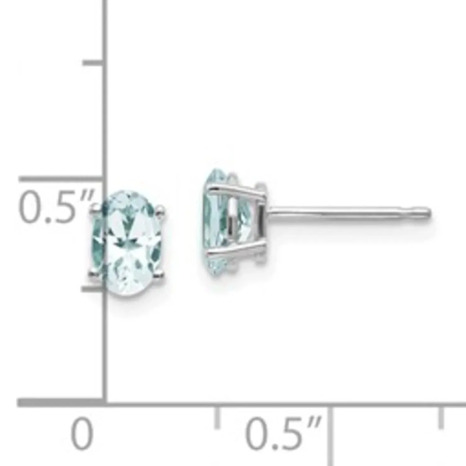 14k White Gold Aquamarine Stud Earrings sold by Zulily product image thumbnail 3