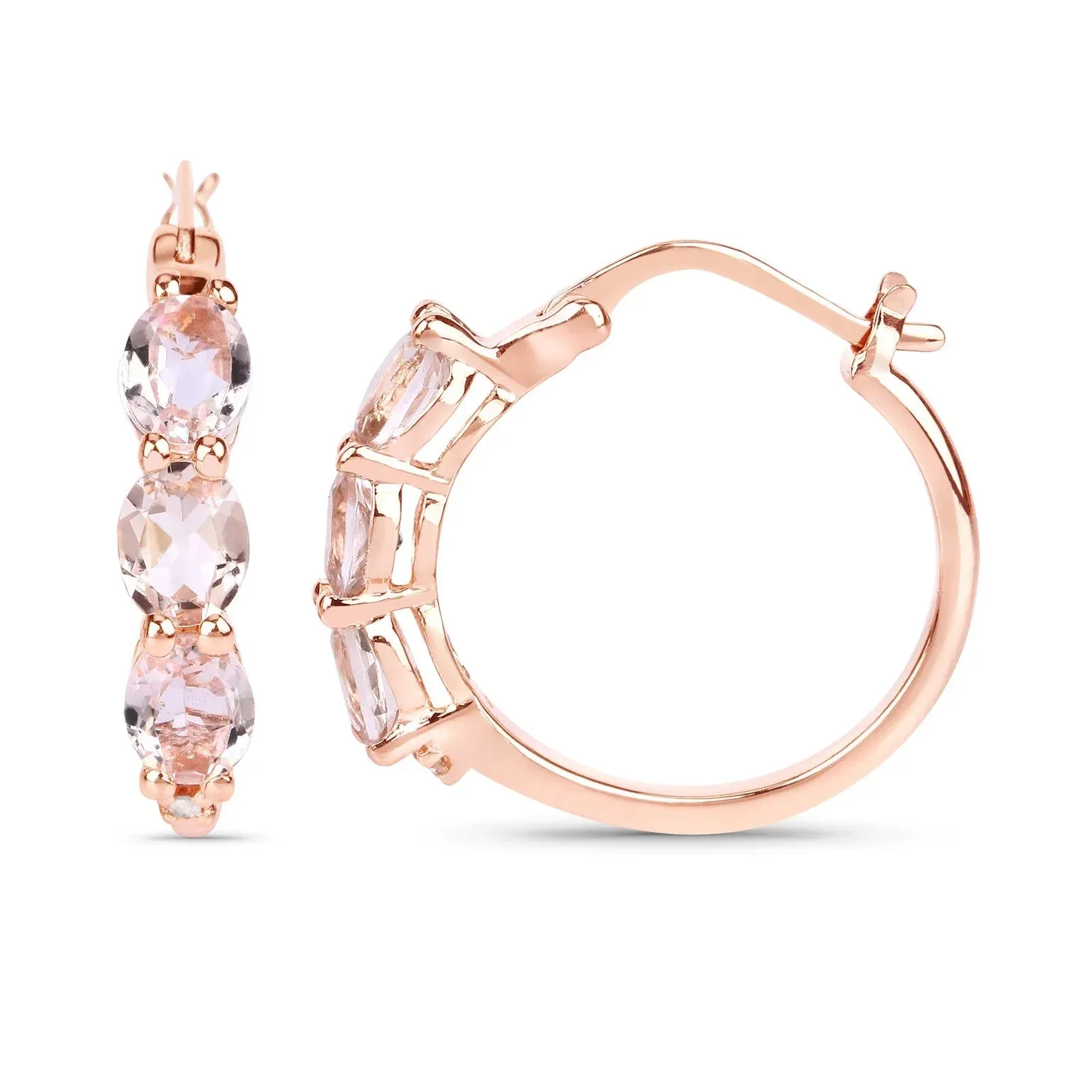 Genuine Pink Morganite and Diamond Earrings sold by Zulily product image thumbnail 4