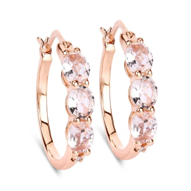 Genuine Pink Morganite and Diamond Earrings made by Zulily