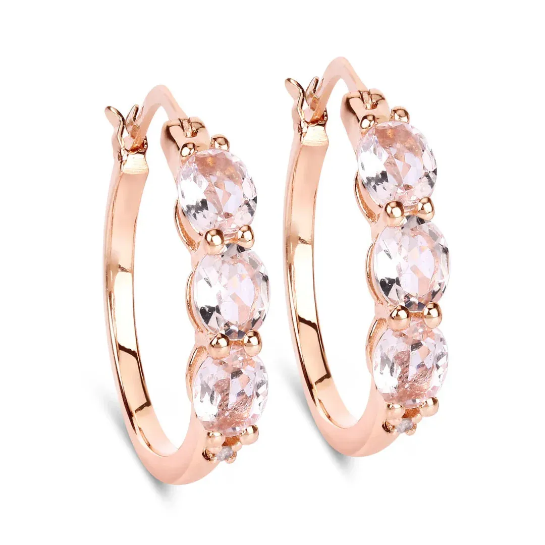 Genuine Pink Morganite and Diamond Earrings sold by Zulily