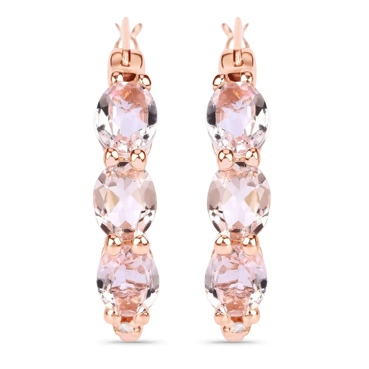 Genuine Pink Morganite and Diamond Earrings sold by Zulily product image thumbnail 5