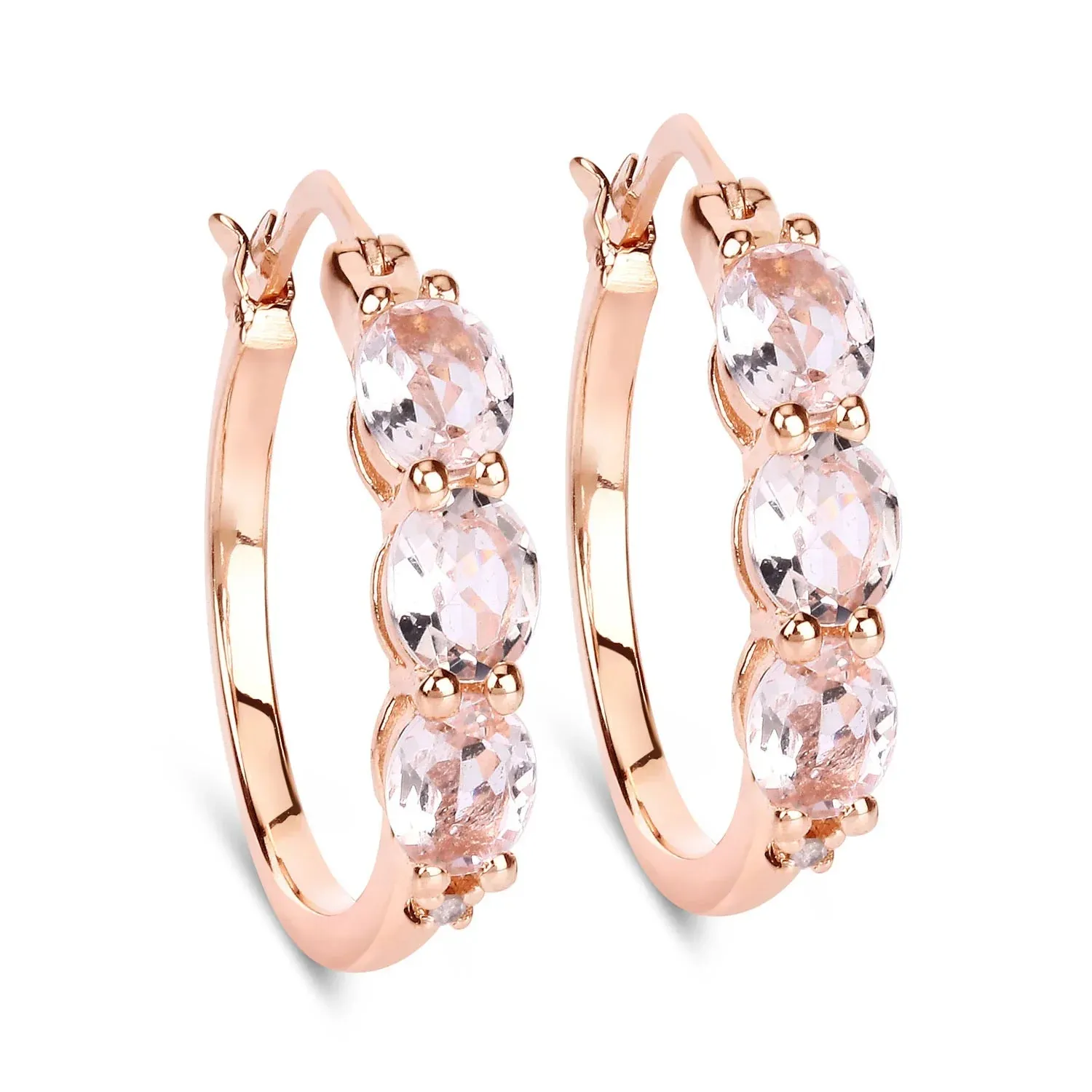 Genuine Pink Morganite and Diamond Earrings sold by Zulily product image thumbnail 2