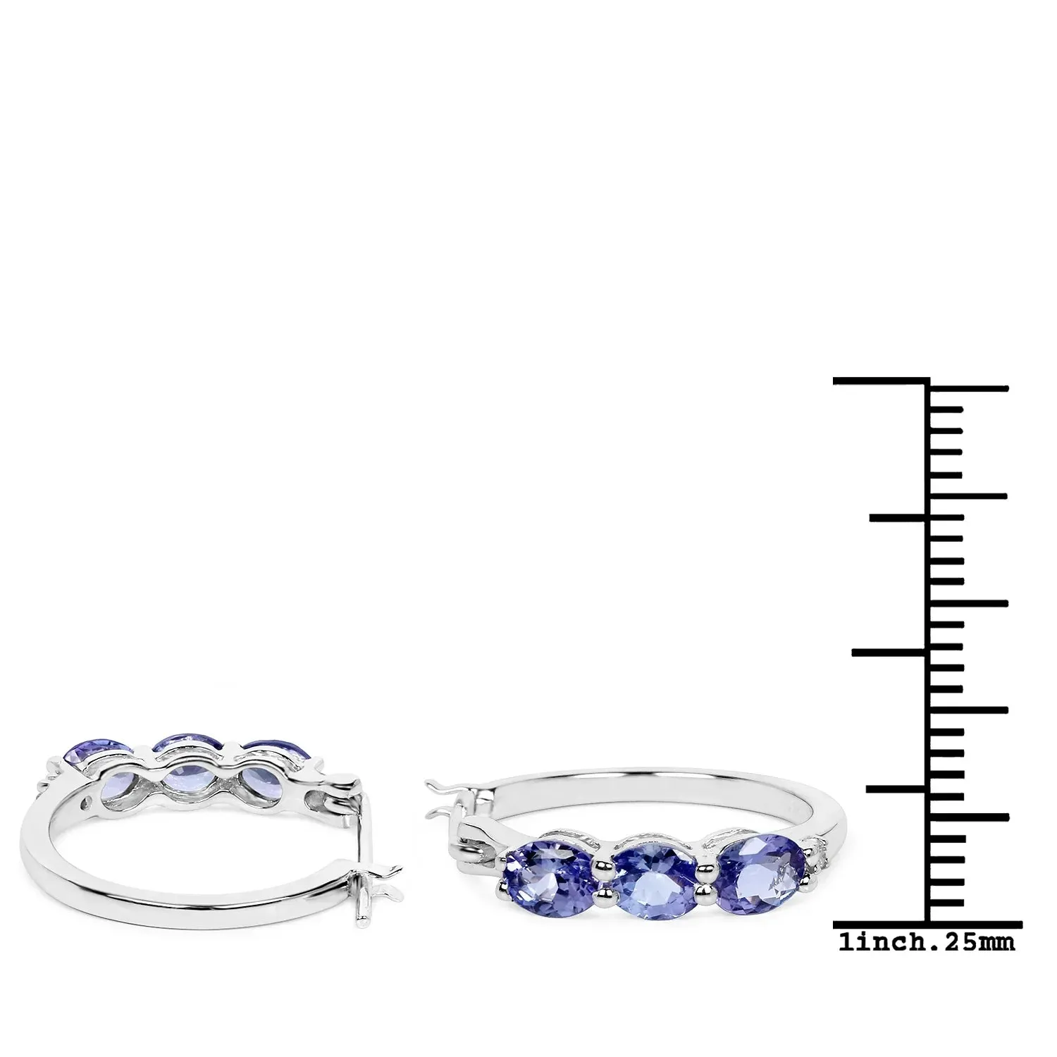 Genuine Tanzanite Diamond 3 Stone Earrings sold by Zulily product image thumbnail 5