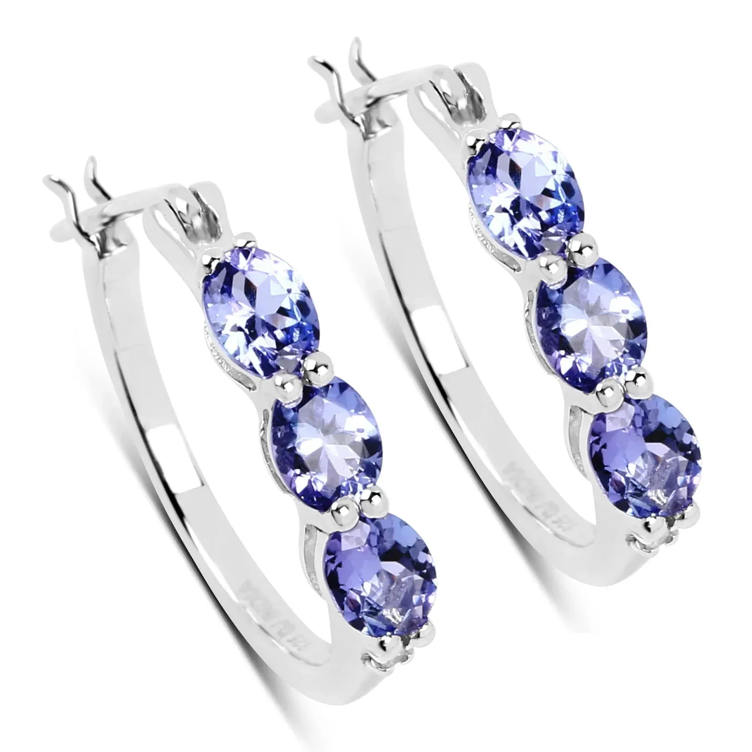 Genuine Tanzanite Diamond 3 Stone Earrings sold by Zulily product image thumbnail 2