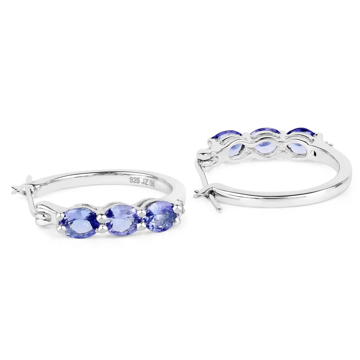 Genuine Tanzanite Diamond 3 Stone Earrings sold by Zulily product image thumbnail 3