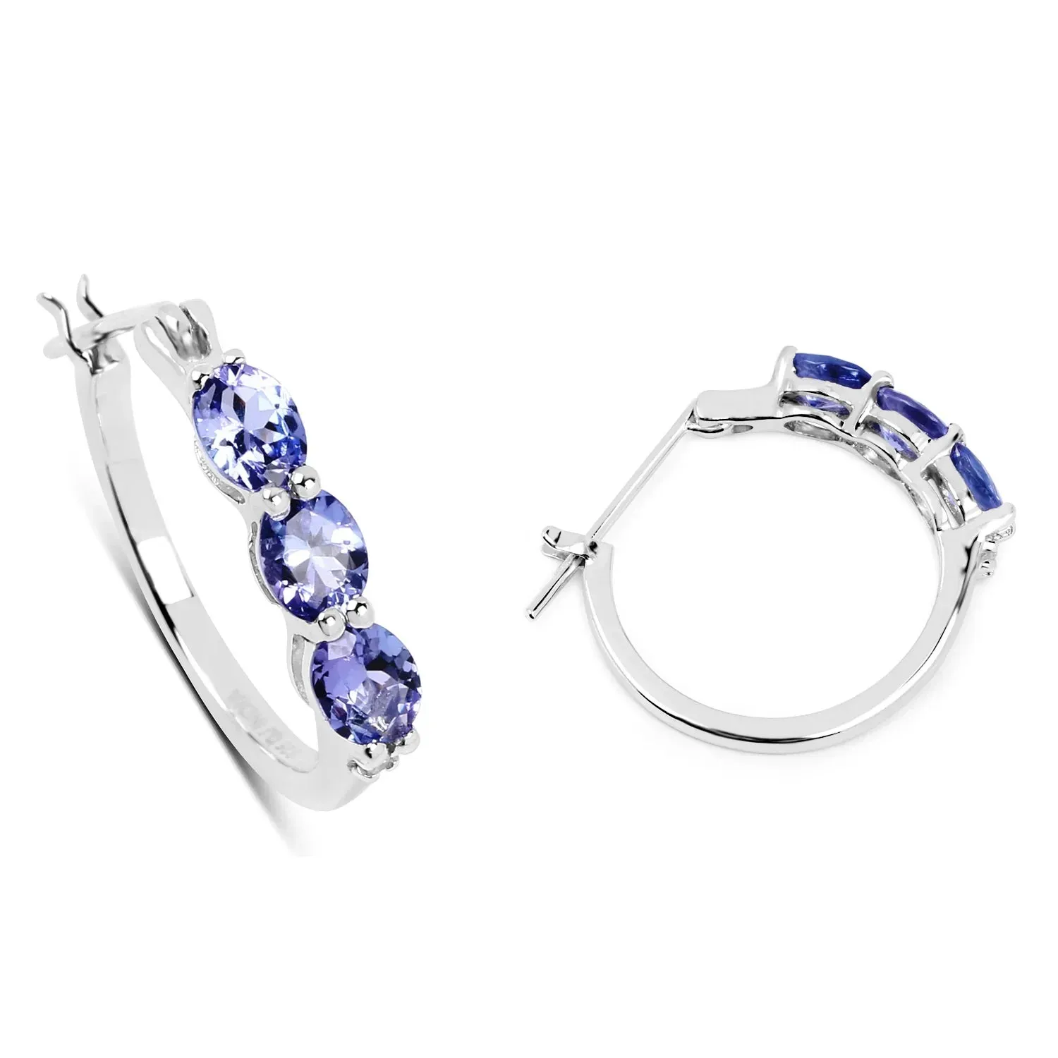 Genuine Tanzanite Diamond 3 Stone Earrings sold by Zulily product image thumbnail 4