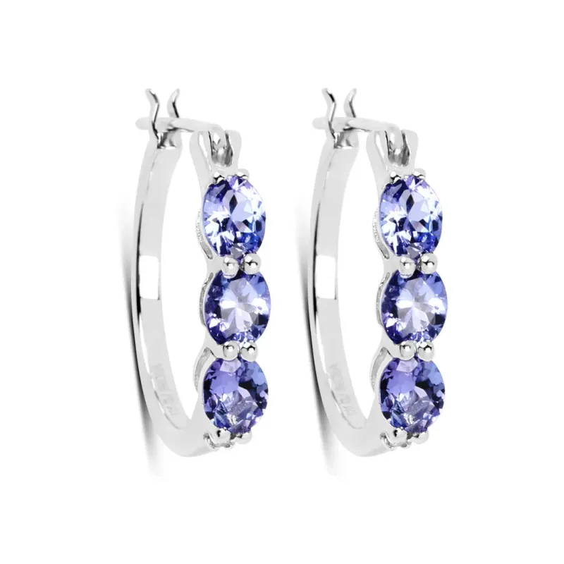 Genuine Tanzanite Diamond 3 Stone Earrings made by Zulily