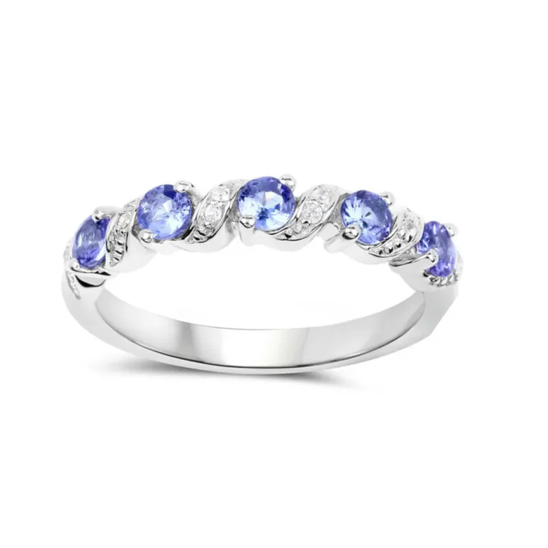 Genuine London Blue Topaz 5 Stone Ring made by Zulily