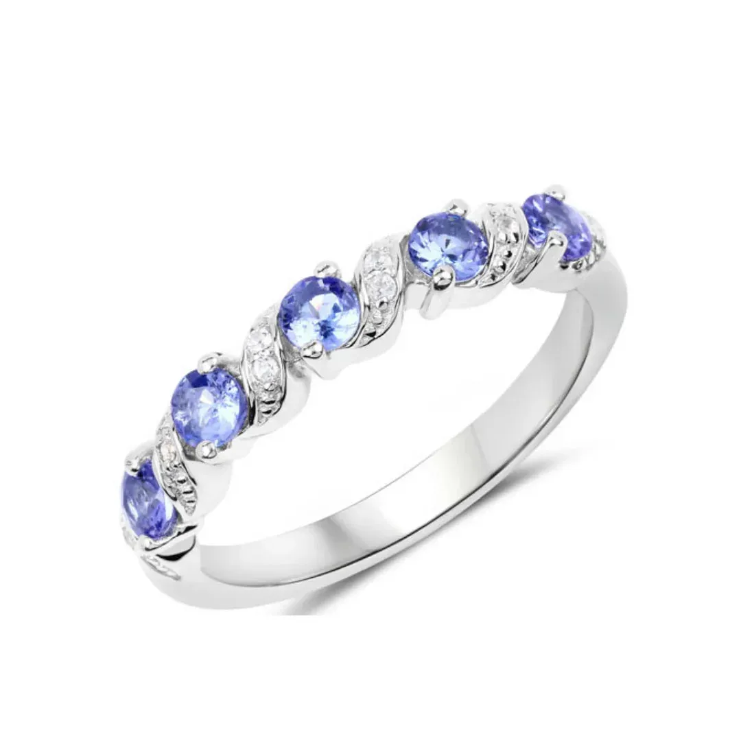 Genuine London Blue Topaz 5 Stone Ring sold by Zulily product image thumbnail 5