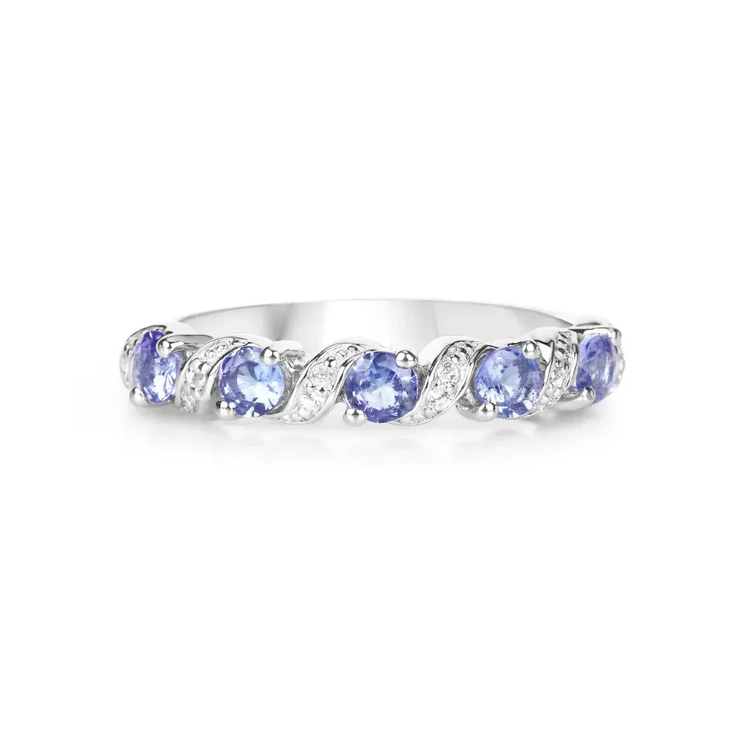Genuine London Blue Topaz 5 Stone Ring sold by Zulily product image thumbnail 2
