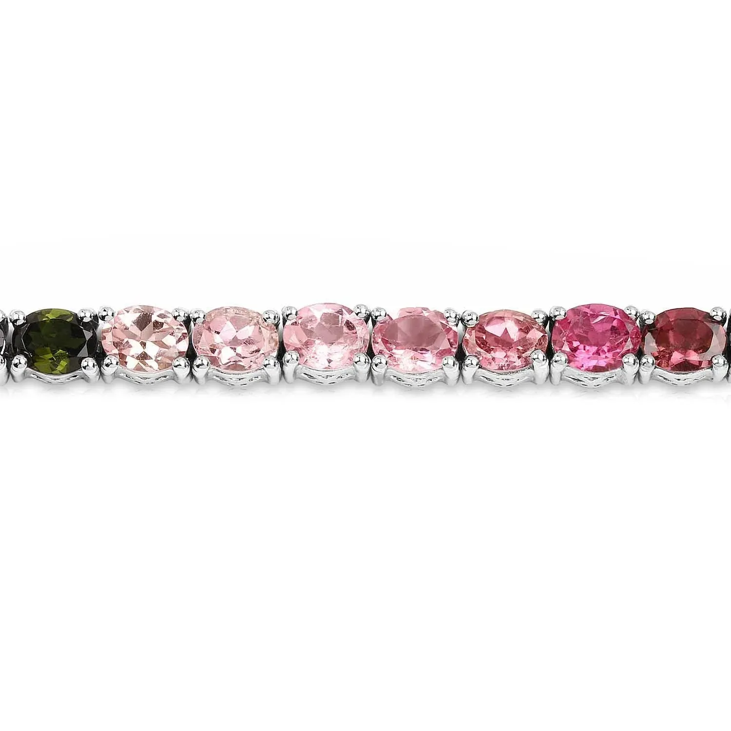 11.16 Ct Oval Multicolor Ombre Tourmaline Prong Sterling Silver Tennis Bracelet sold by Zulily product image thumbnail 4