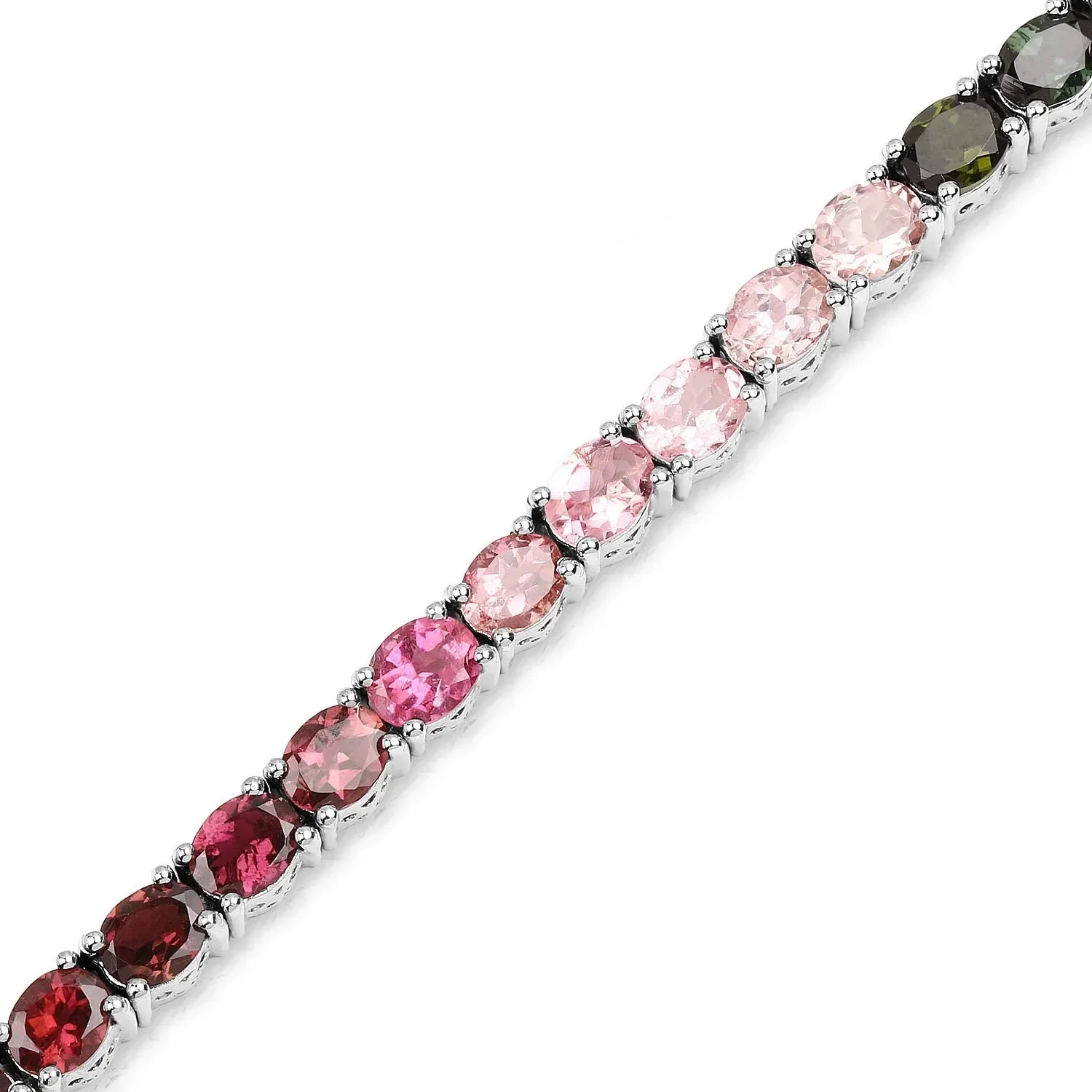 11.16 Ct Oval Multicolor Ombre Tourmaline Prong Sterling Silver Tennis Bracelet sold by Zulily product image thumbnail 5
