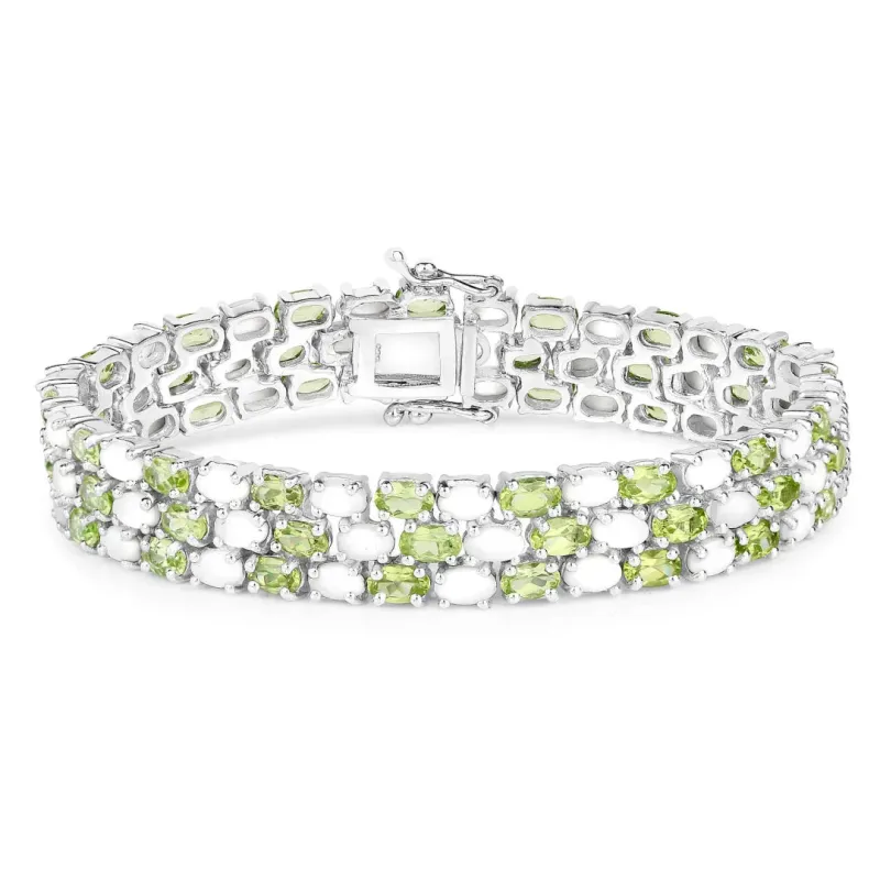 Genuine Opal and Peridot Tennis Bracelet made by Zulily