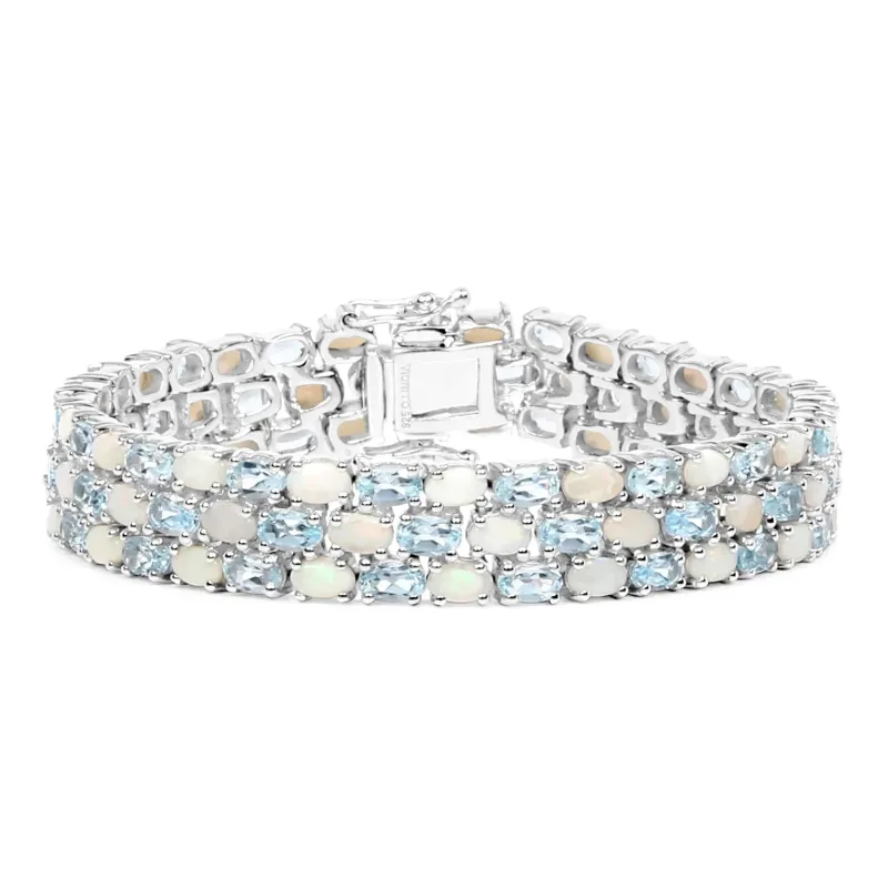 Genuine Opal and Blue Topaz Tennis Bracelet made by Zulily