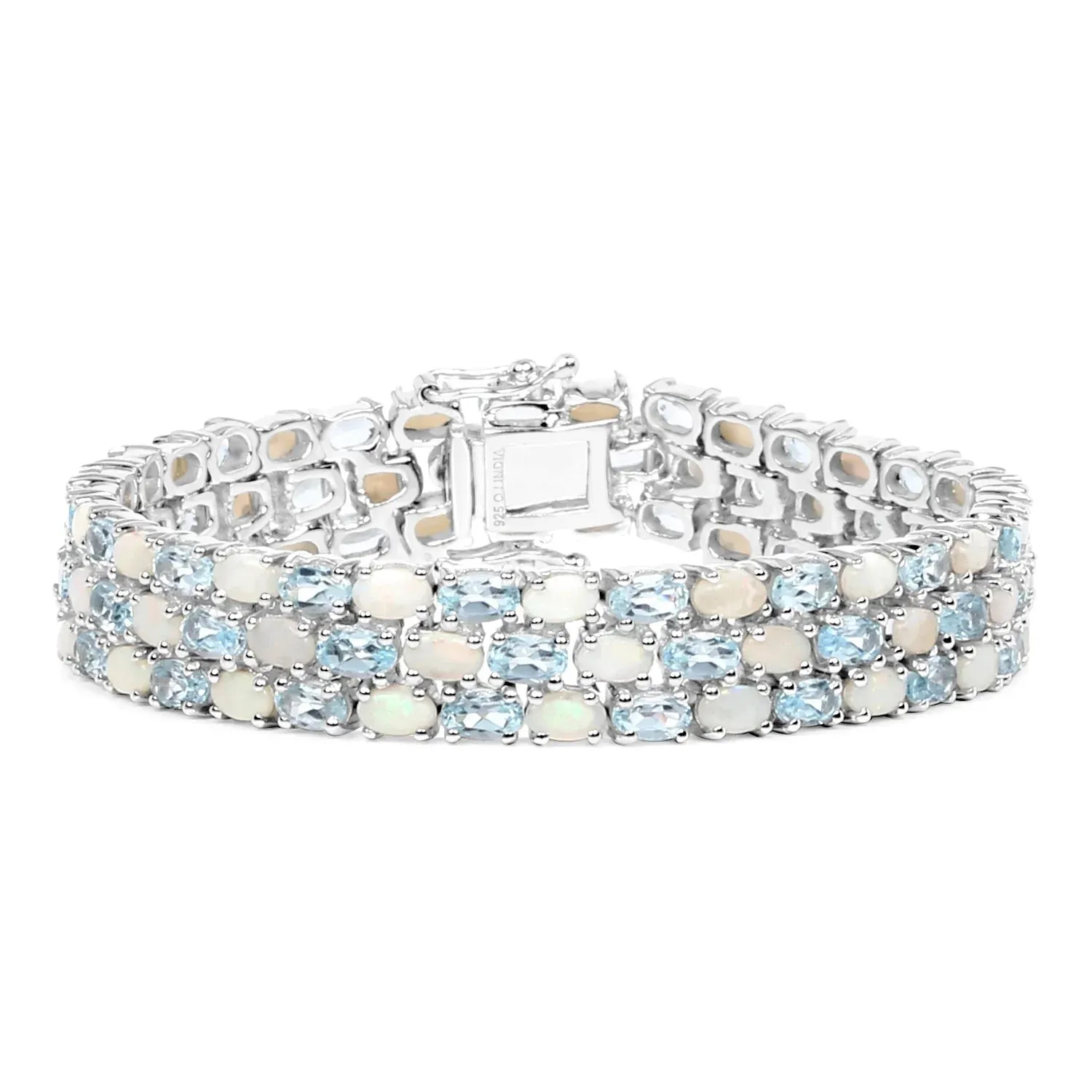 Genuine Opal and Blue Topaz Tennis Bracelet sold by Zulily