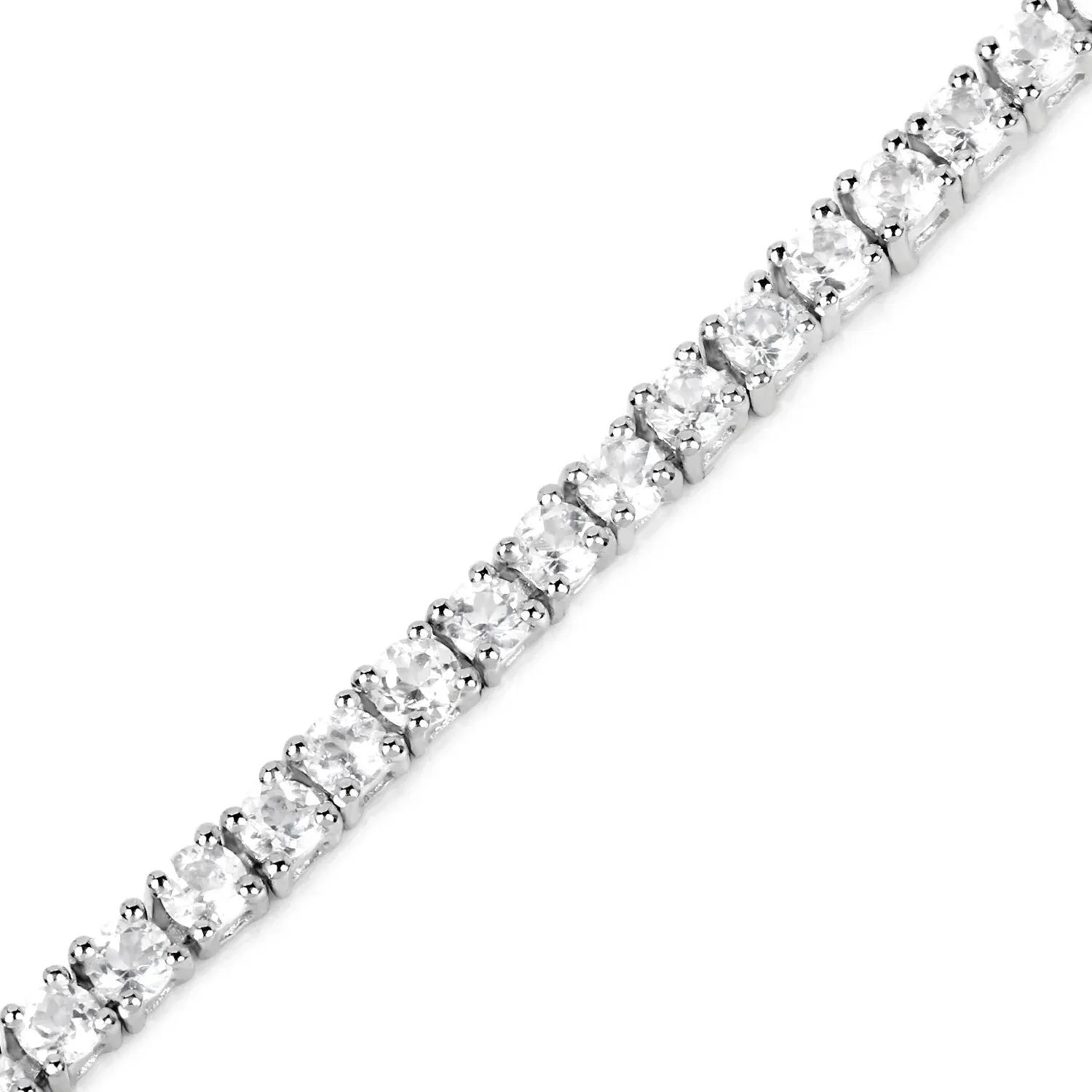 Genuine White Topaz Tennis Bracelet Silver sold by Zulily product image thumbnail 4