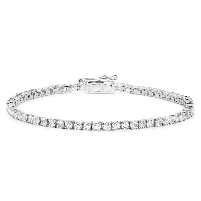 Genuine White Topaz Tennis Bracelet Silver made by Zulily