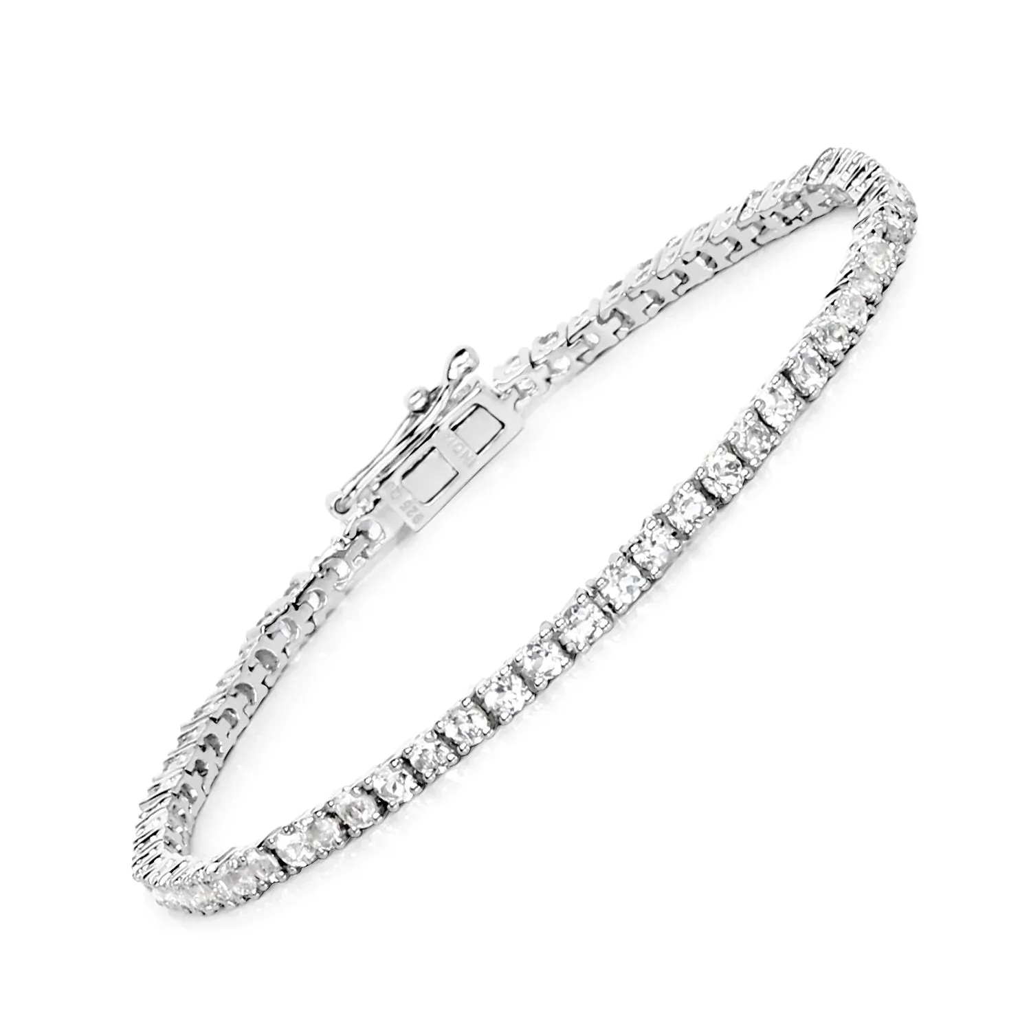 Genuine White Topaz Tennis Bracelet Silver sold by Zulily product image thumbnail 2
